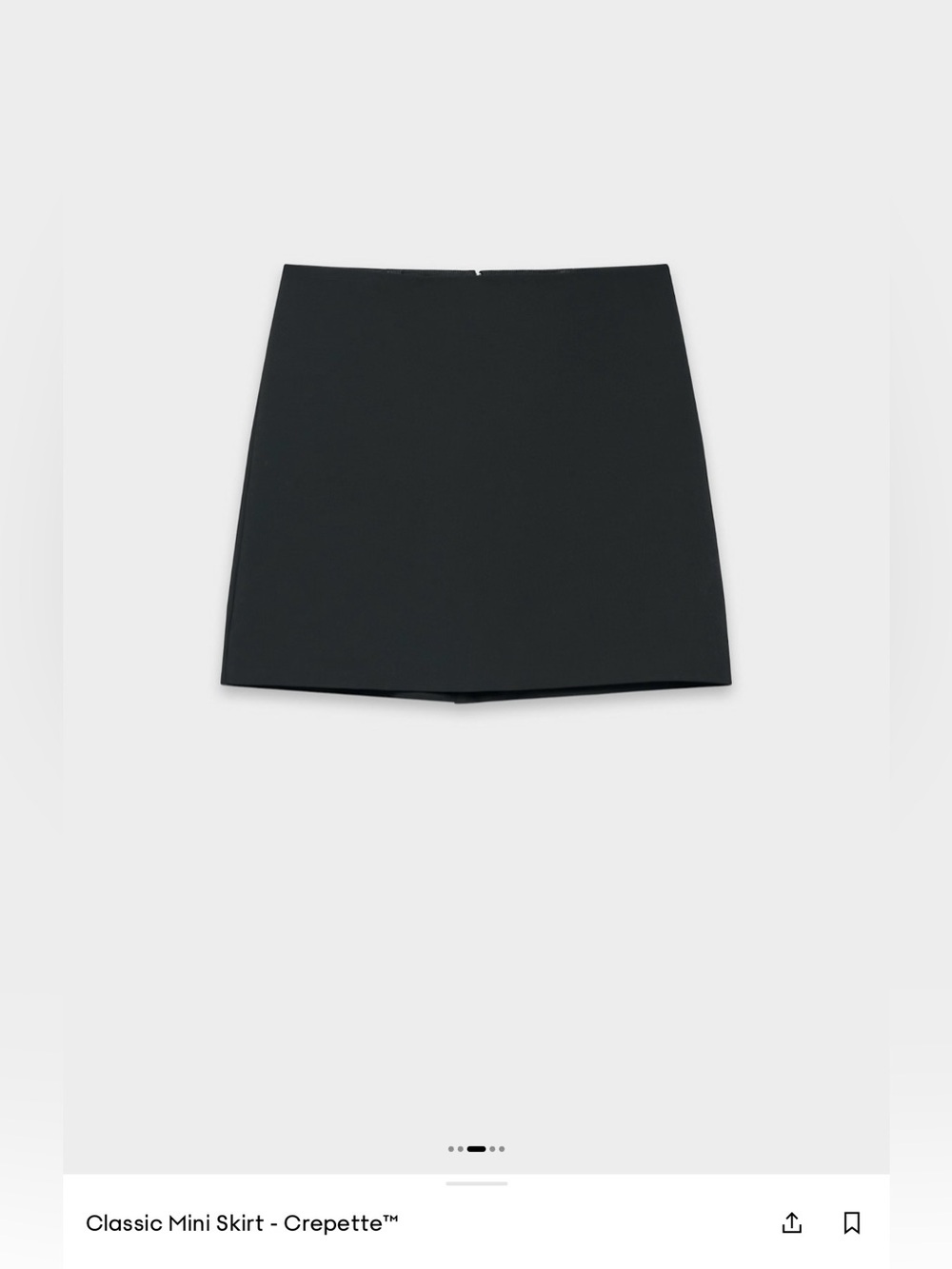 NWT Aritzia Wilfred Classic Crepette™ Mini Skirt in Black